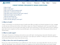 Credit Repair Frequently Asked Questions  