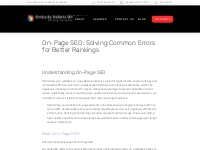 On-Page SEO: Solving Common Errors for Better Rankings - SEO Agency, B