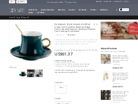 Luxury European Style Ceramic Coffee Cups Set Creative Golden Edge Tea