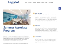 Summer Associate Program | Lagerlof