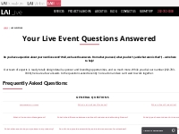 Live Event FAQs | LAI Live