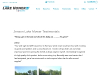 Our Testimonials on Lake Weed Removal using Mowers | Jenson Lake Mower