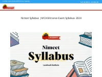 MCA Entrance Exam Syllabus | Nimcet Syllabus 2023 - Landmark Institute