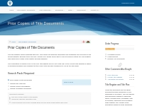 Order Online | Prior Copies of Title Documents Search
