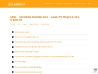 FAQs | Maple Program   Canada Startup Visa | Launch