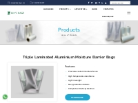 Triple Laminated Aluminium Bags - Moisture Barrier Pharma Bag