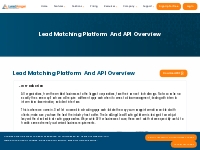 Lead Matching Platform And API Overview - LeadAngel