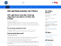 LED Light Bulbs Australia | Our Policies | The LED Shop Australia®