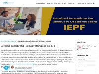 Procedure for Recovery of Shares From IEPF