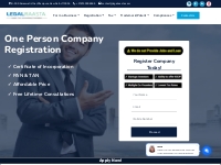 One Person Company Registration at a reasonable cost