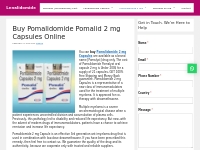 Buy Pomalidomide (Pomalyst) Pomalid 2 mg Capsules Online