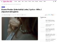Deseo Perder (interludio) Letra / Lyrics - Milo J (Spanish   English)