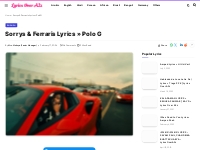 Sorrys   Ferraris Lyrics » Polo G | Lyrics Over A2z