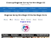 Magician Surrey Hire Magic OZ the fun Magic Circle - Close-up Magician