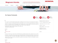 Magnum Honda Car Dealers   Showroom in Bangalore |Testimonials