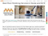 Best Floor Polishing Services in Noida and Delhi - Manmachine Solution