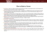 How to Select a Career