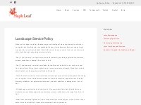 Landscape Service Policy | Maple Leaf Landscaping