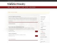 Journal of Markets & Morality | Markets   Morality