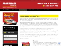 Passenger   Stop Start Battery Replacement | Marshall Batteries