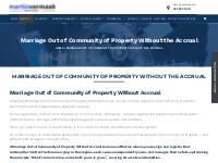 Marriage Out Of Community Of Property Without The Accrual