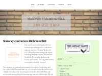 Masonry Contractors Richmond Hill, ON