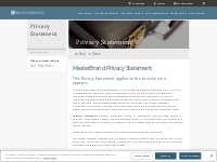 Privacy Statement - MasterBrand Cabinets