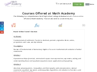 Courses - High School and College Math Courses Online - Math Academy