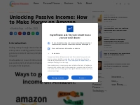 Unlocking Passive Income: How to Make Money on Amazon - Mayonfinance P