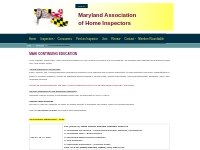 Maryland Association of Home Inspectors - MAHI Continuing Education