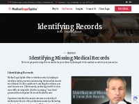 Identifying Records | Medical Legal Spider