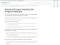 Notice of Privacy Practices for Original Medicare | Medicare