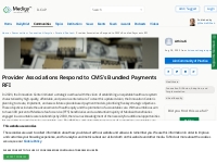 Provider Associations Respond to CMS’s Bundled Payments RFI