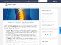 How to Keep Your Spine Healthy | Spinal Surgeon UK