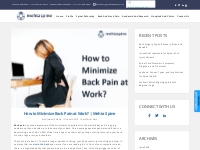 How To Minimize Back Pain At Work | Dr Mehta |Spine Spinal Surgeon UK