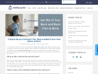Simple Ways to Get Rid of Your Neck and Back Pain to Feel Better at Wo
