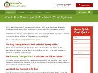 Cash For Damaged   Accident Cars In Sydney - Call Now