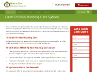 Cash For Non Running Cars Sydney - Up to $9999 - Call Now