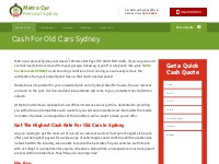 Cash For Old Cars Sydney - Get Up To $9999 - Free Removal