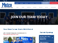 Join Our Team Today - HVAC Technicians   Plumbers St. Paul | Metro Hea