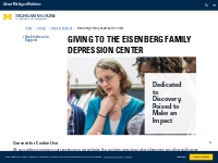 Giving to the Eisenberg Family Depression Center | Michigan Medicine