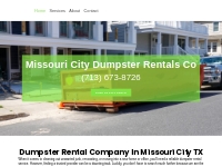 Dumpster Rental Company | Dumpster Rental | Missouri City TX