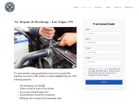 AC Repair   Recharge   Las Vegas Mobile Mechanic