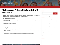 Mobilsocial: A Social Network Built for Moms