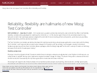 Moog s Next Gen Aerospace Test Controller offers Reliability and Flexi