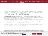 Moog X700 Series 2-Way Servo Cartridge Valves with superior flow perfo