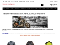 Men's Motorcycle Jackets, Vests, Gloves, Chaps, Boots
