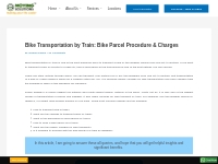 Bike Transportation by Train, Bike Parcel in Train, Process and Charge