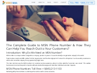 Complete Guide to MSN Phone Number & How They Can Help You?