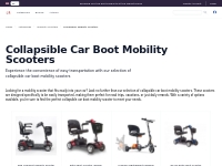 Collapsible Mobility Scooters for your Car Boot